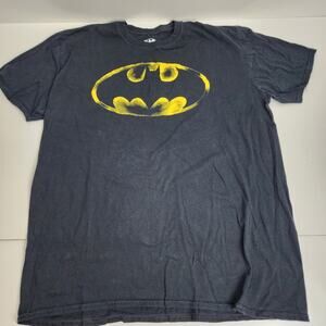 DC Comics Batman Superhero Logo Black Short Sleeve Tee Shirt Men's Size 2XL